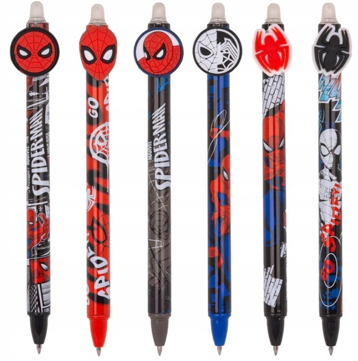 Spider-Man Uitwisbare Pennenset - 6 Stuks
