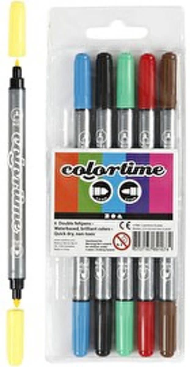 ColorTime Dubbelstiften 6 kleuren 2,3 + 3,6 mm lijn
