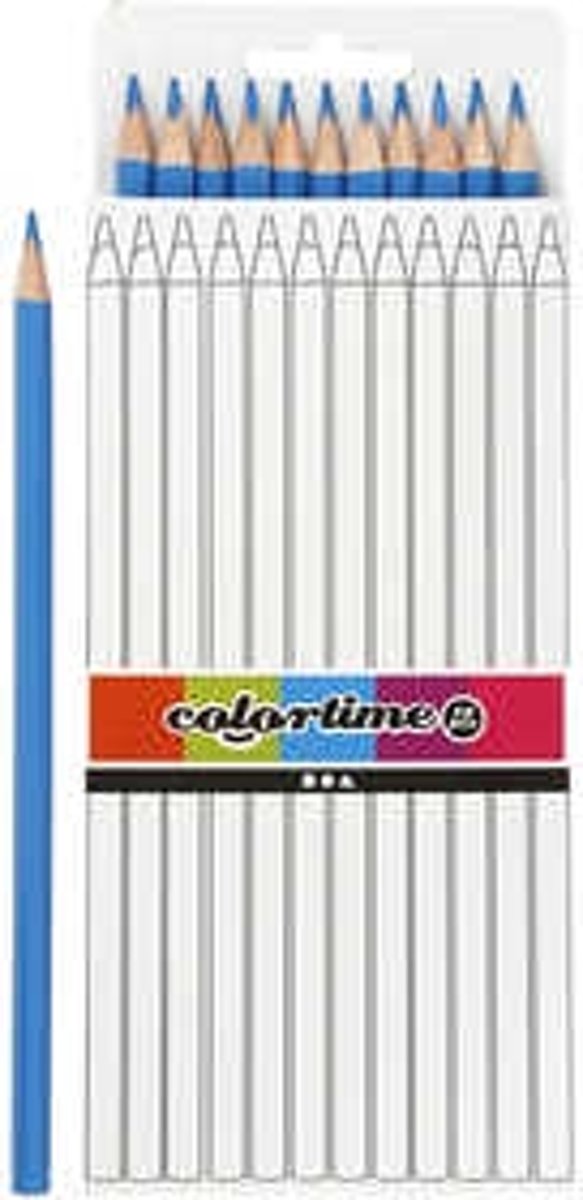   kleurpotloden, l: 17 cm, vulling: 3 mm, lichtblauw, basis, 12stuks