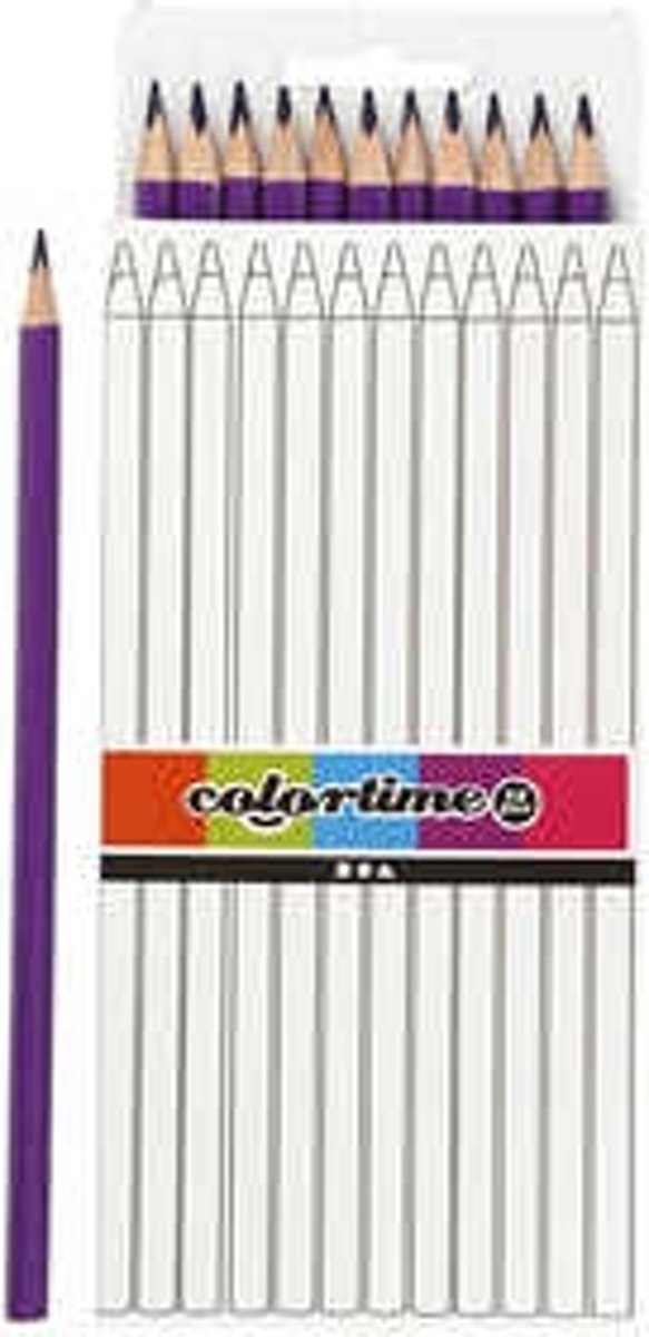   kleurpotloden, l: 17 cm, vulling: 3 mm, paars, basis, 12stuks