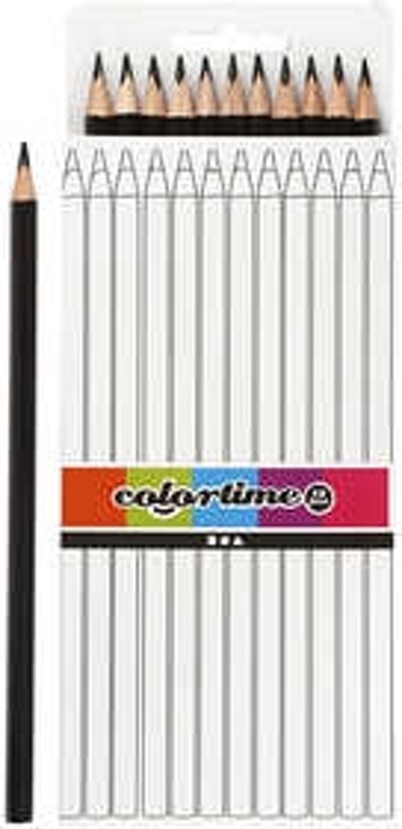   kleurpotloden, l: 17 cm, vulling: 3 mm, zwart, basis, 12stuks