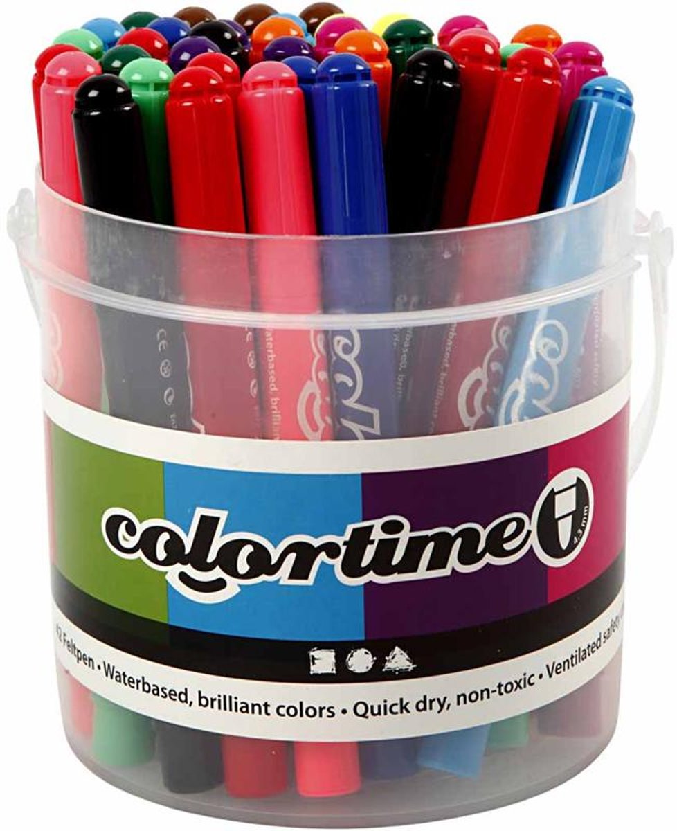 Colortime stift, 5 mm lijn, kleuren assorti, 42 assorti