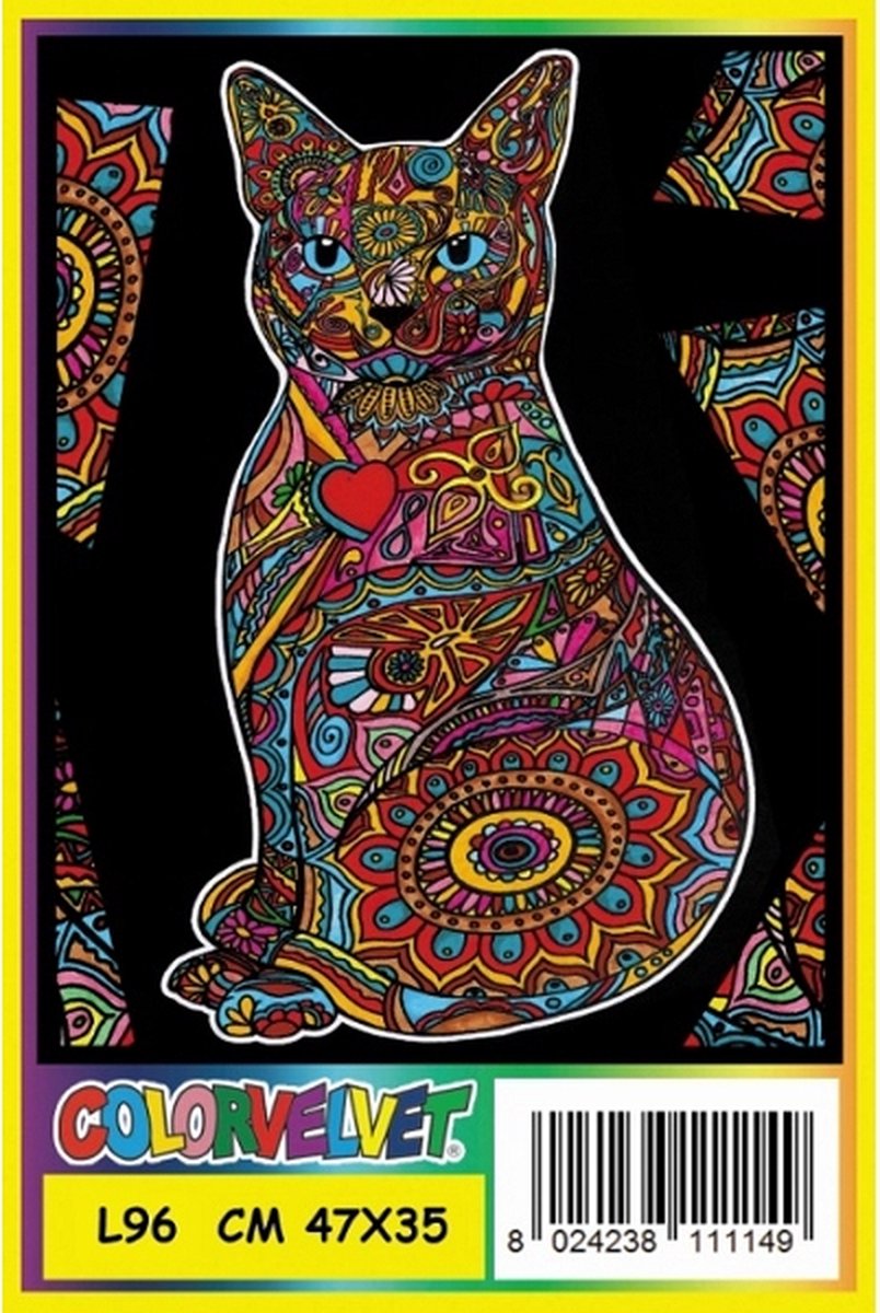 ColorVelvet Fluwelen kleurplaat groot nr. L96 zonder stiften (47x35cm)