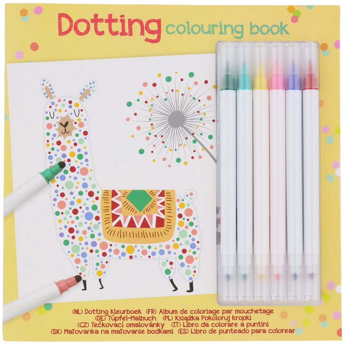 kleurboek dieren met 6 stiften - g / met twee kanten zet puntjes en maak de mooiste tekening