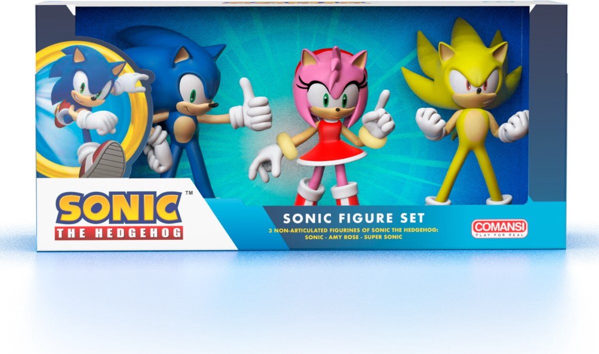 Comansi Sonic the Hedgehog - 3 Figuurtjes in Geschenkverpakking - 10 cm