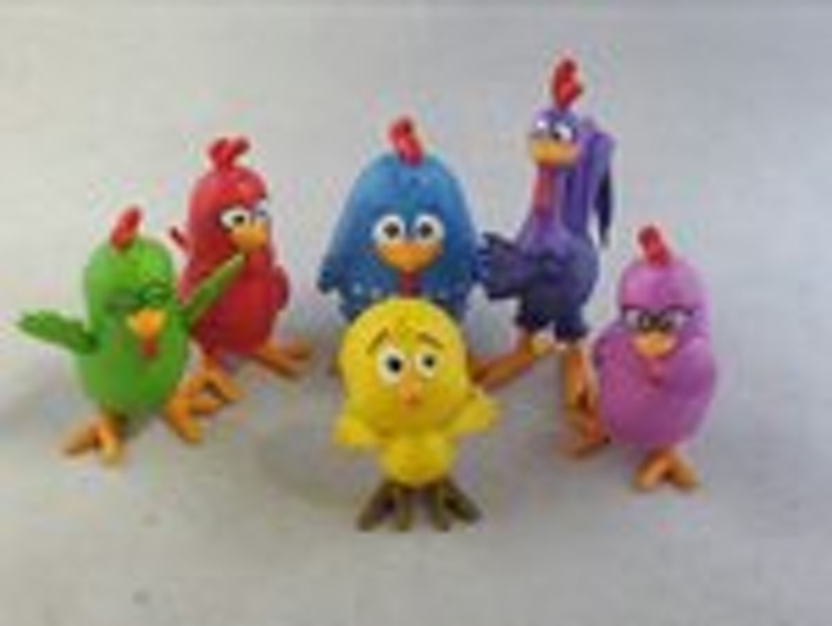 lottie dottie figuren 6 Stuks kippen van tv (6cm)
