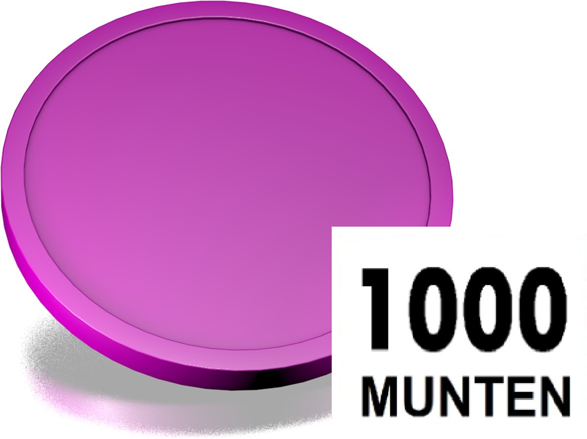 Blanco consumptiemunten / drankmunten - Paars - 1000 stuks
