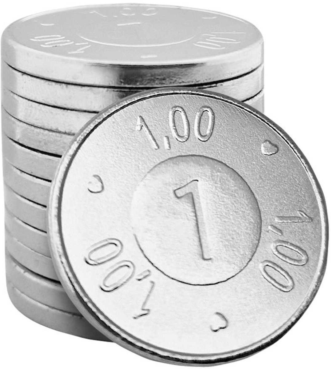 CombiCraft Automaat munt €1 staal vernikkeld per 100 stuks