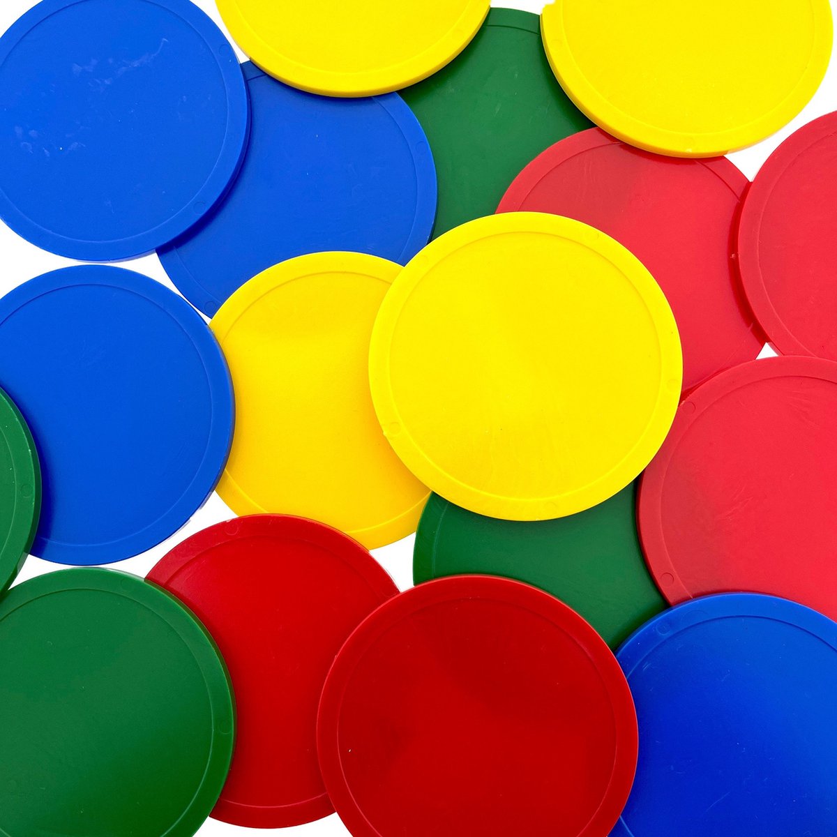 CombiCraft Blanco Plastic munten Ø70mm Rood - 100 stuks