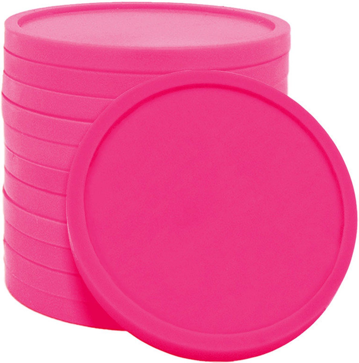 CombiCraft Blanco munten / Consumptiemunten Neon roze - Ø29mm - 500 stuks