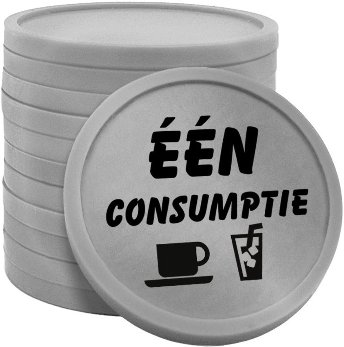 CombiCraft Consumptiemunten één consumptie Ø29mm zilver - enkelzijdig bedrukt - 100 stuks