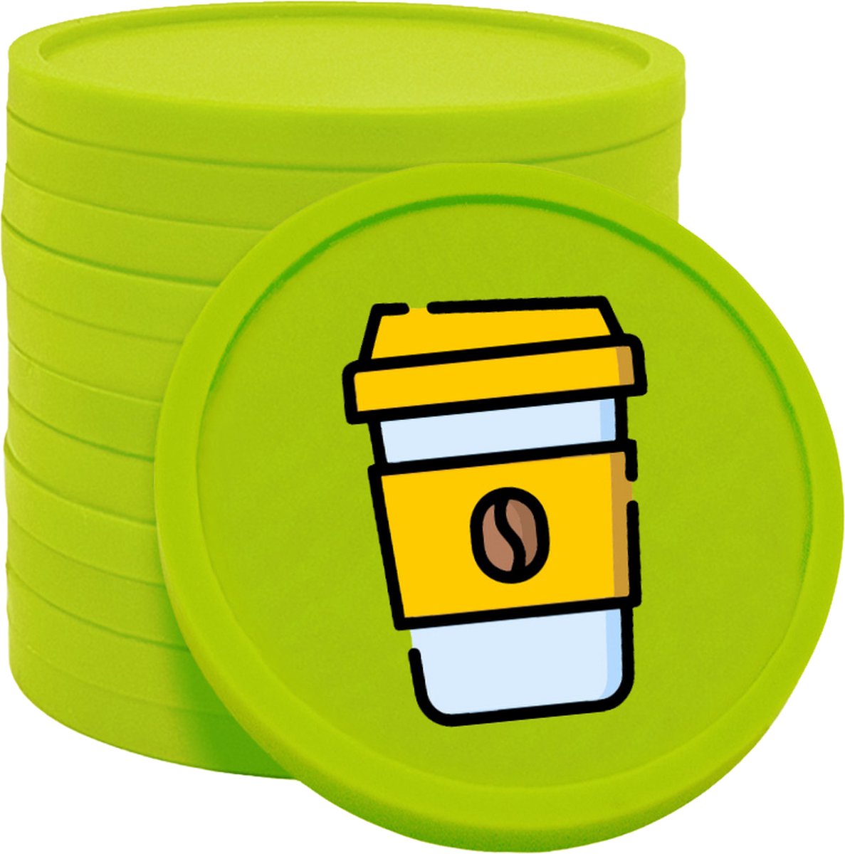 CombiCraft Koffie-To-Go consumptiemunten lime groen - Ø29mm enkelzijdig bedrukt - 100 stuks