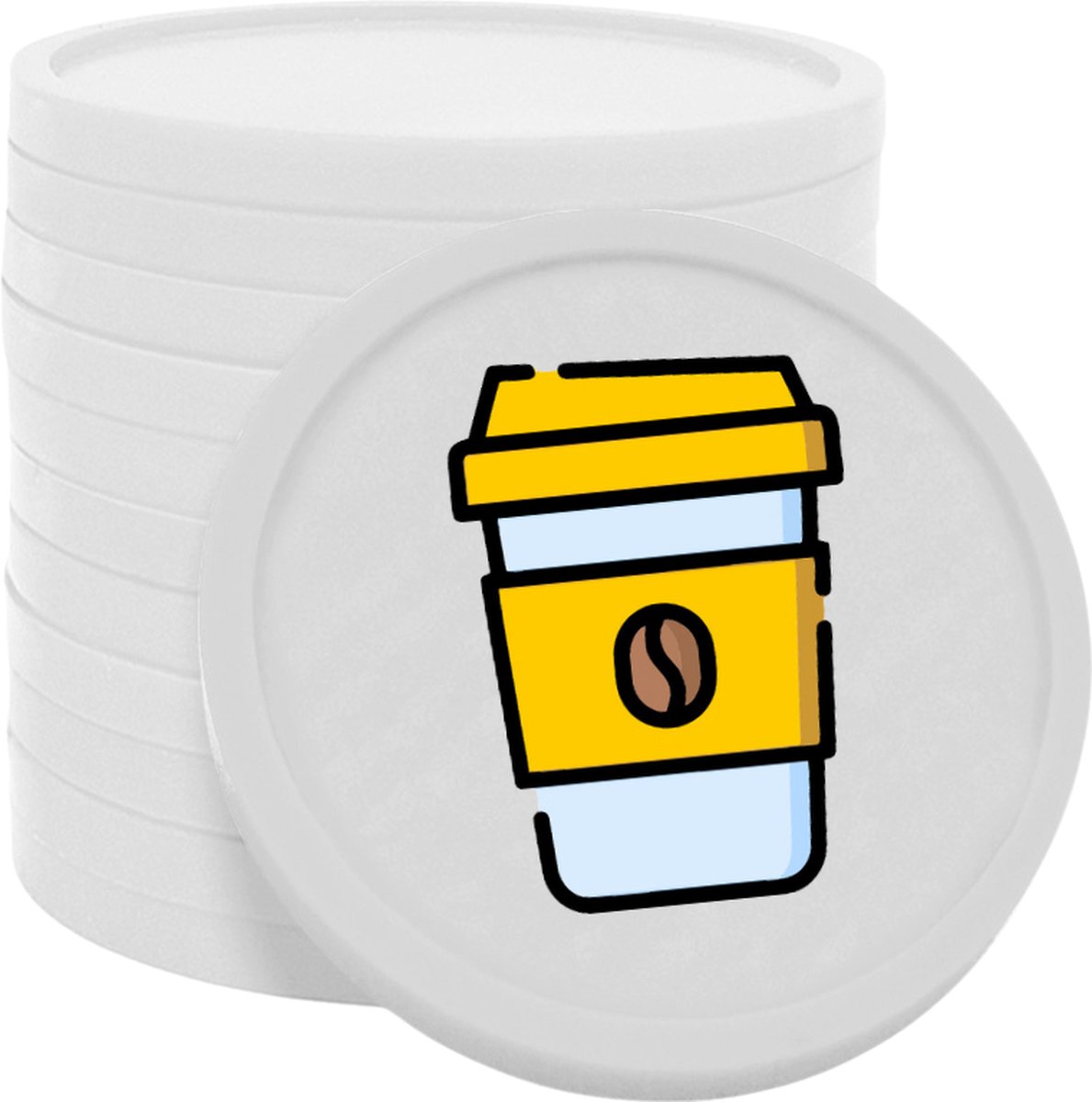 CombiCraft Koffie-To-Go consumptiemunten wit - Ø29mm enkelzijdig bedrukt - 100 stuks