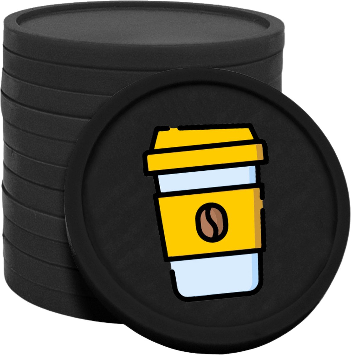 CombiCraft Koffie-To-Go consumptiemunten zwart - Ø29mm enkelzijdig bedrukt - 100 stuks