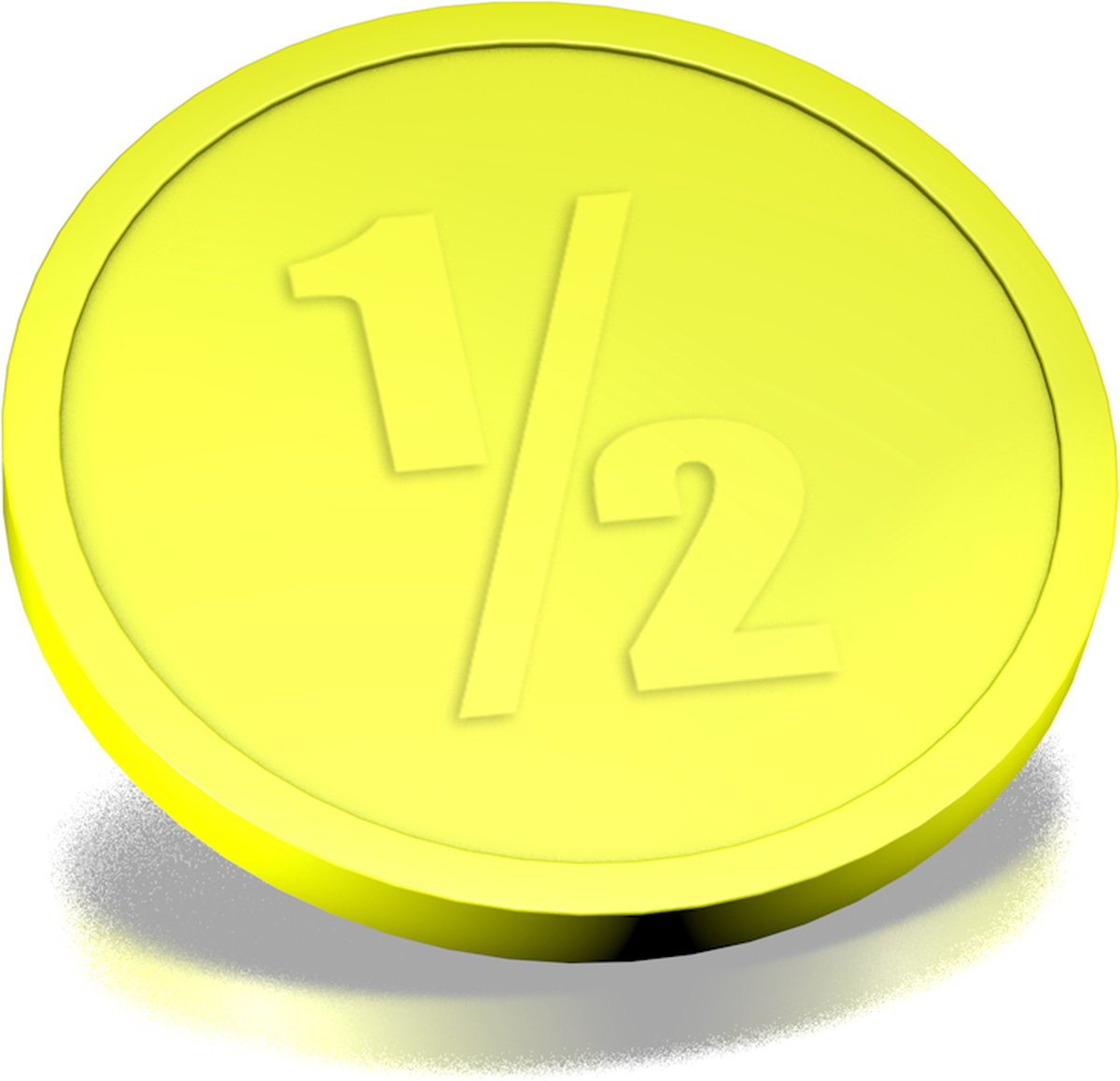 CombiCraft Plastic 1/2 Consumptiemunten Neon Geel - Ø29mm - 250 stuks