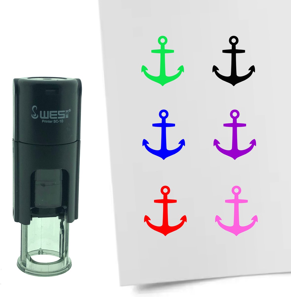 CombiCraft Stempel Anker 10mm rond - roze inkt