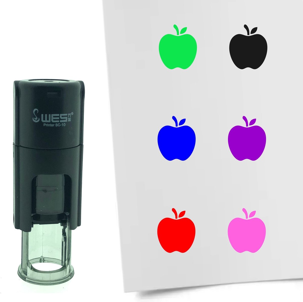 CombiCraft Stempel Appel 10mm rond - Rode inkt