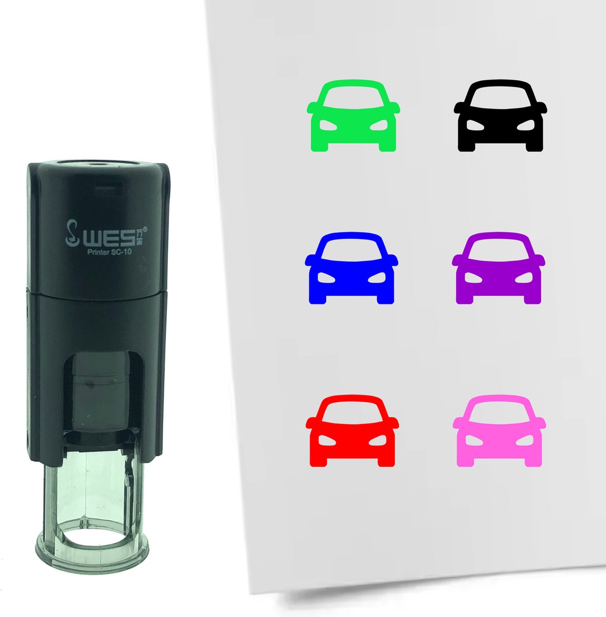 CombiCraft Stempel Auto 10mm rond - zwarte inkt