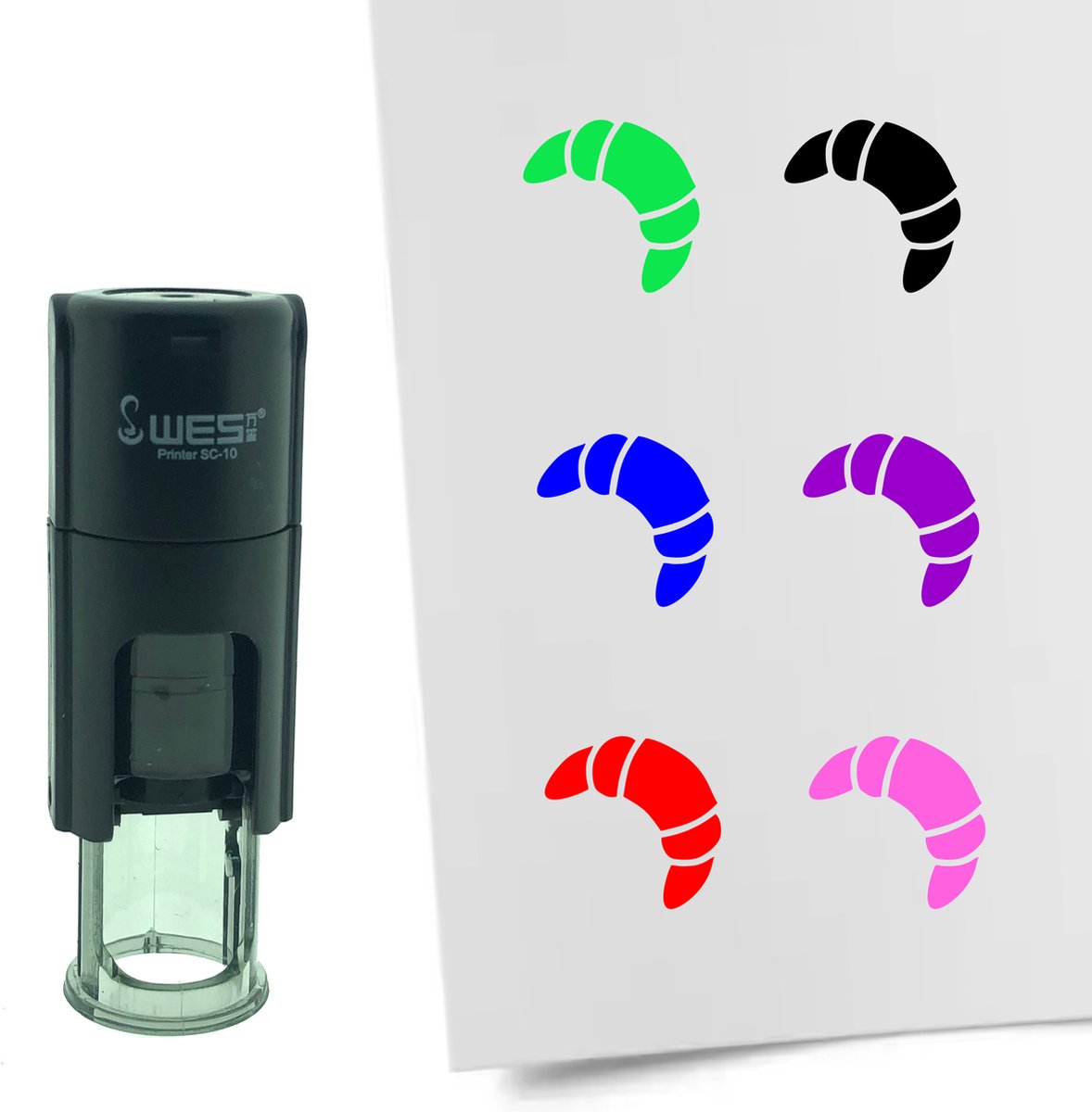 CombiCraft Stempel Croissant 10mm rond - blauwe inkt