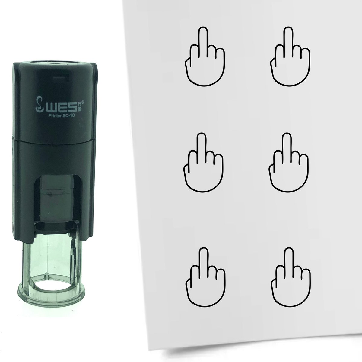 CombiCraft Stempel Middelvinger 10mm rond - zwarte inkt