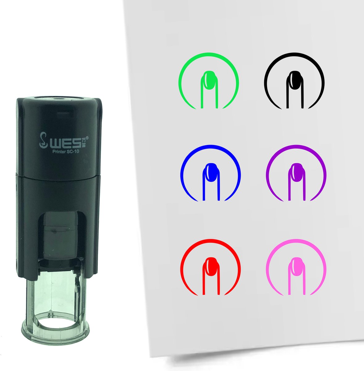 CombiCraft Stempel Nagels 10mm rond - paarse inkt