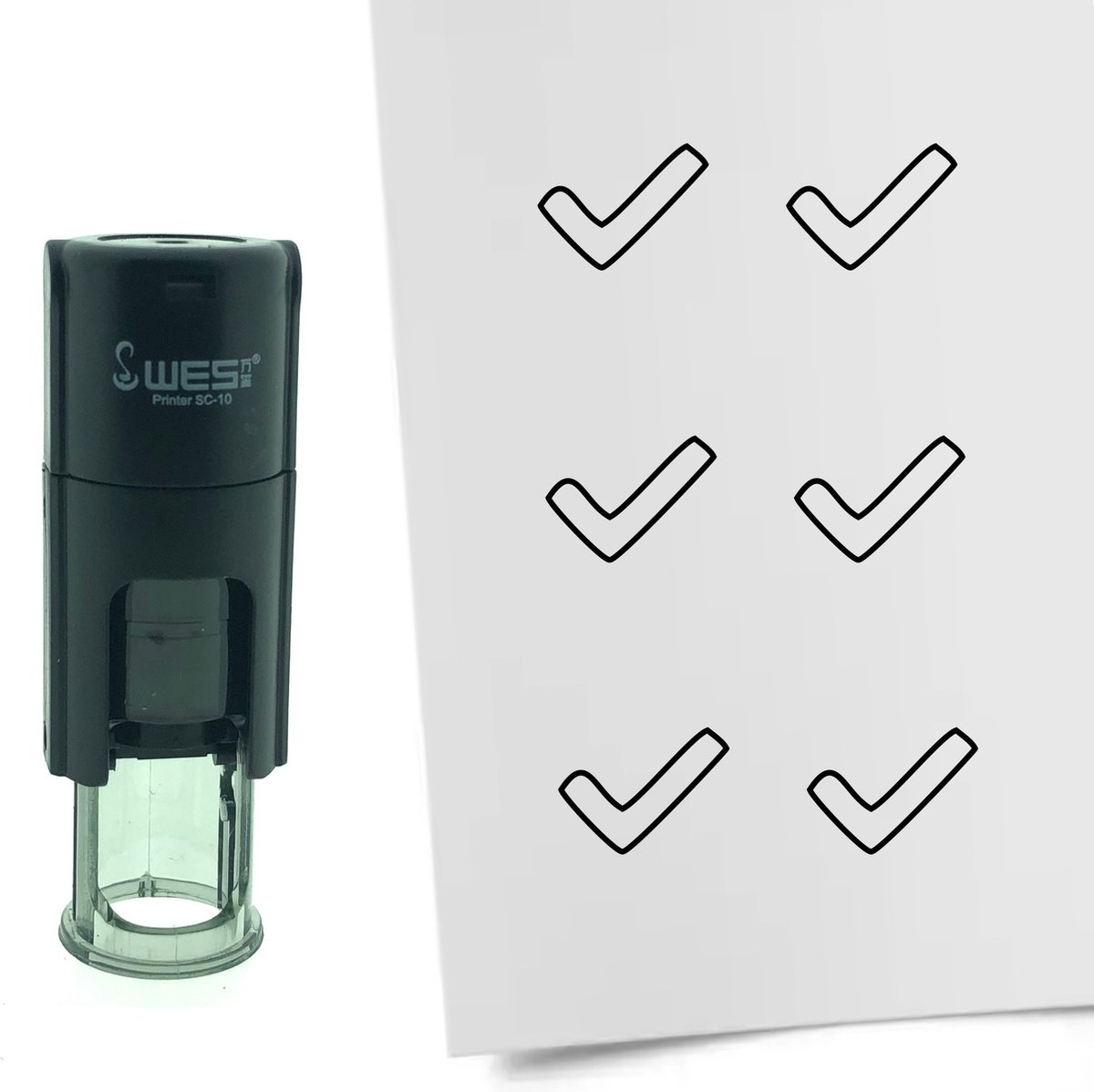 CombiCraft Stempel Open vinkje 10mm rond - Zwarte inkt