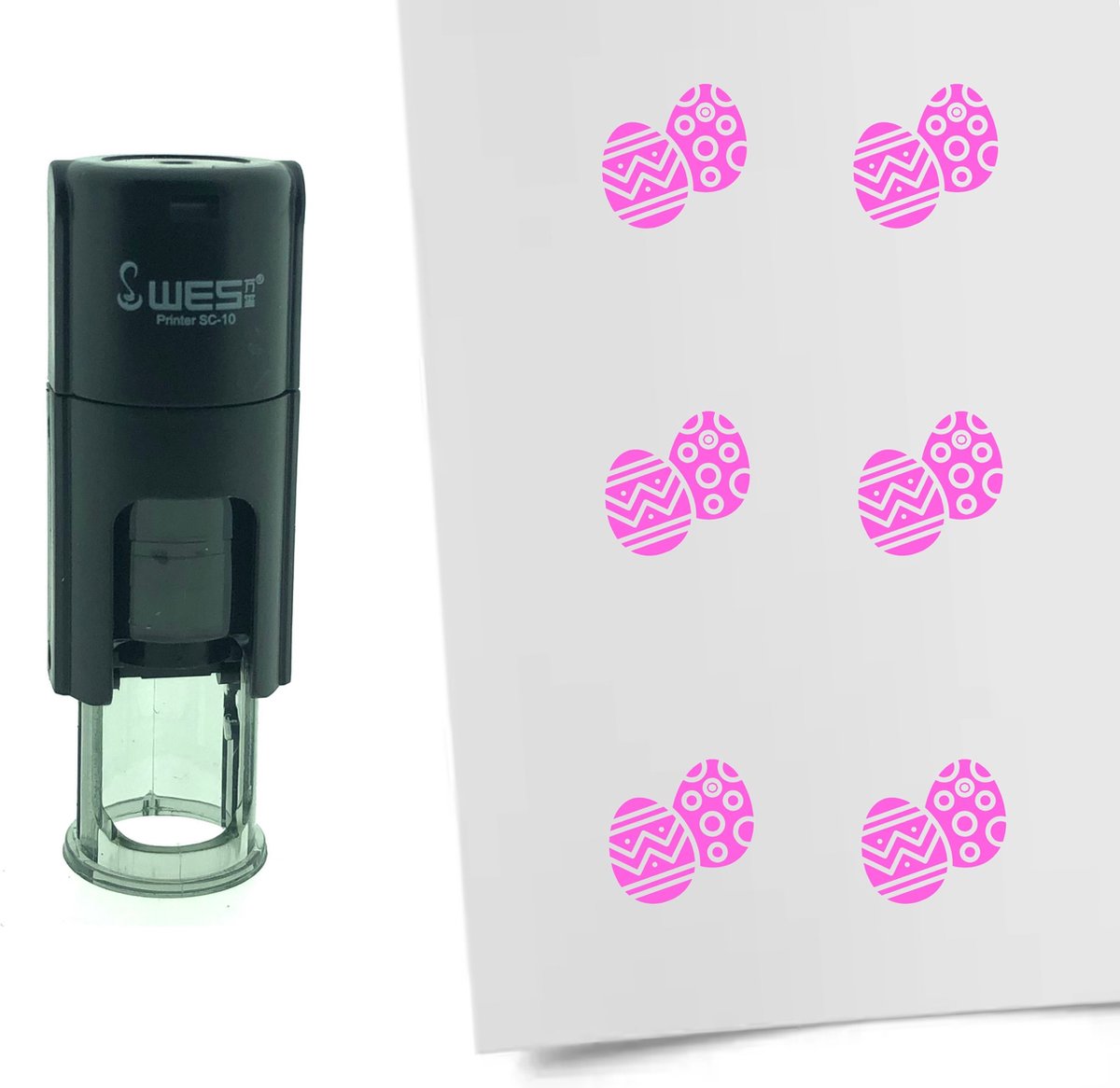 CombiCraft Stempel Paaseieren 10mm rond - roze inkt