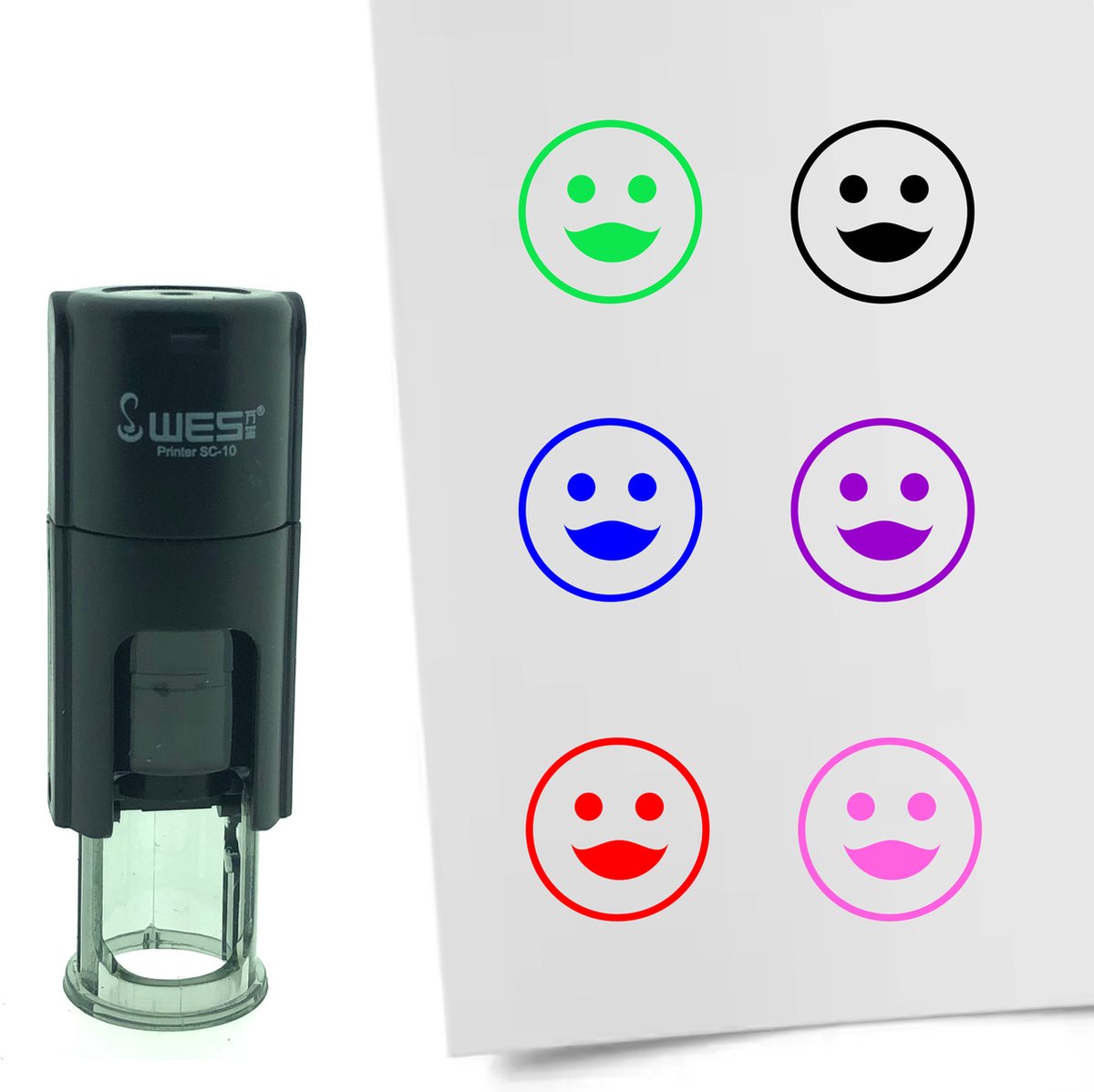 CombiCraft Stempel Smiley Vrouwelijk 10mm rond - Zwarte inkt