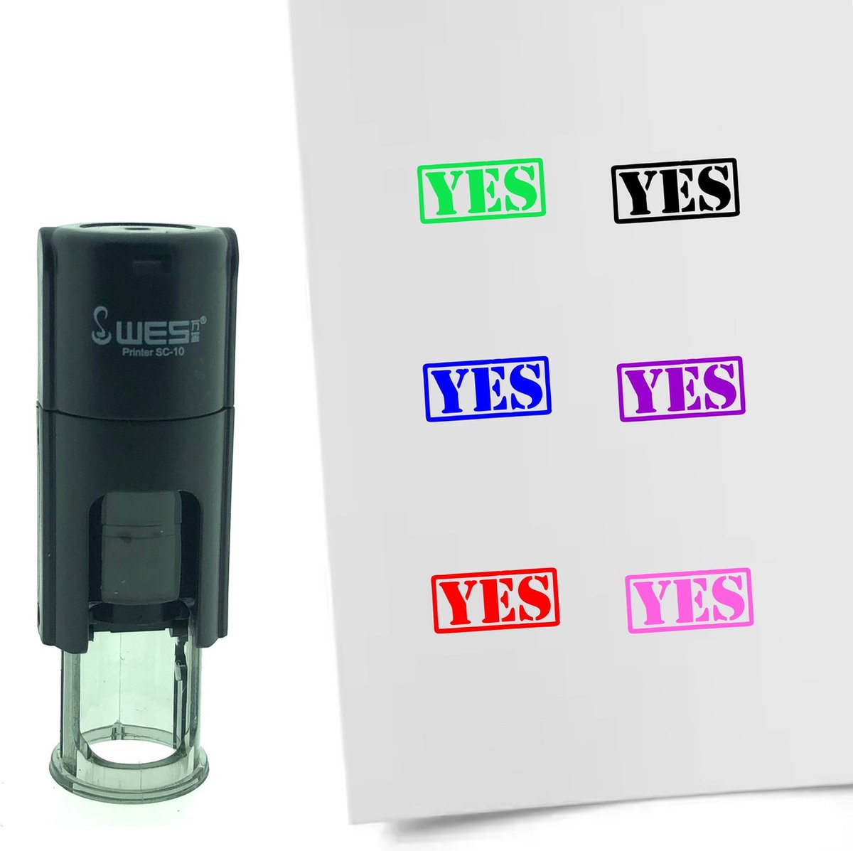 CombiCraft Stempel YES 10mm rond - Zwarte inkt