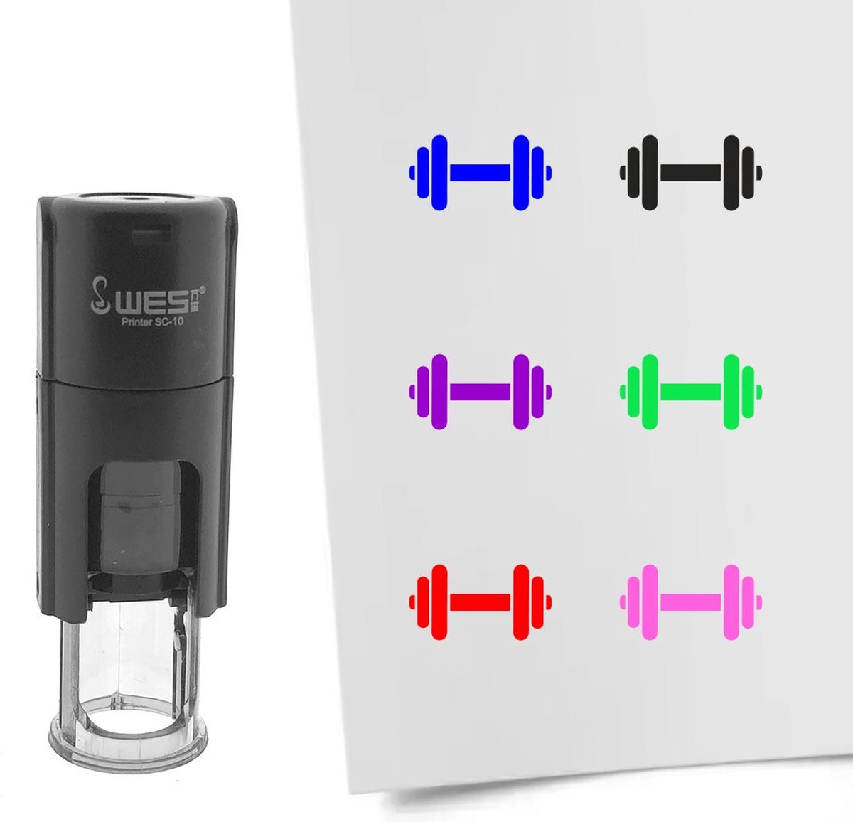 CombiCraft Stempel halter 10mm rond groene inkt - per 1 stuk