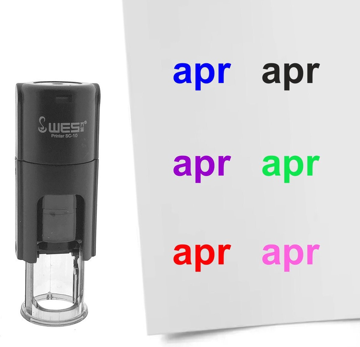 CombiCraft Stempel maand april 10mm rond paarse inkt - per 1 stuk