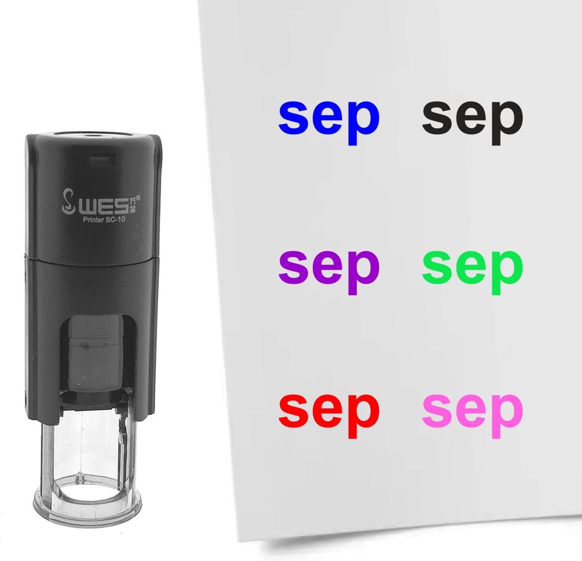 CombiCraft Stempel maand september 10mm rond zwarte inkt - per 1 stuk