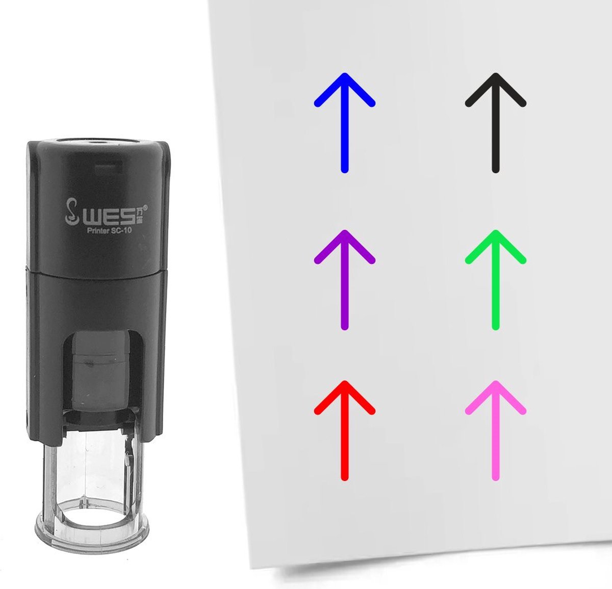 CombiCraft Stempel pijl 10mm rond rode inkt - per 1 stuk