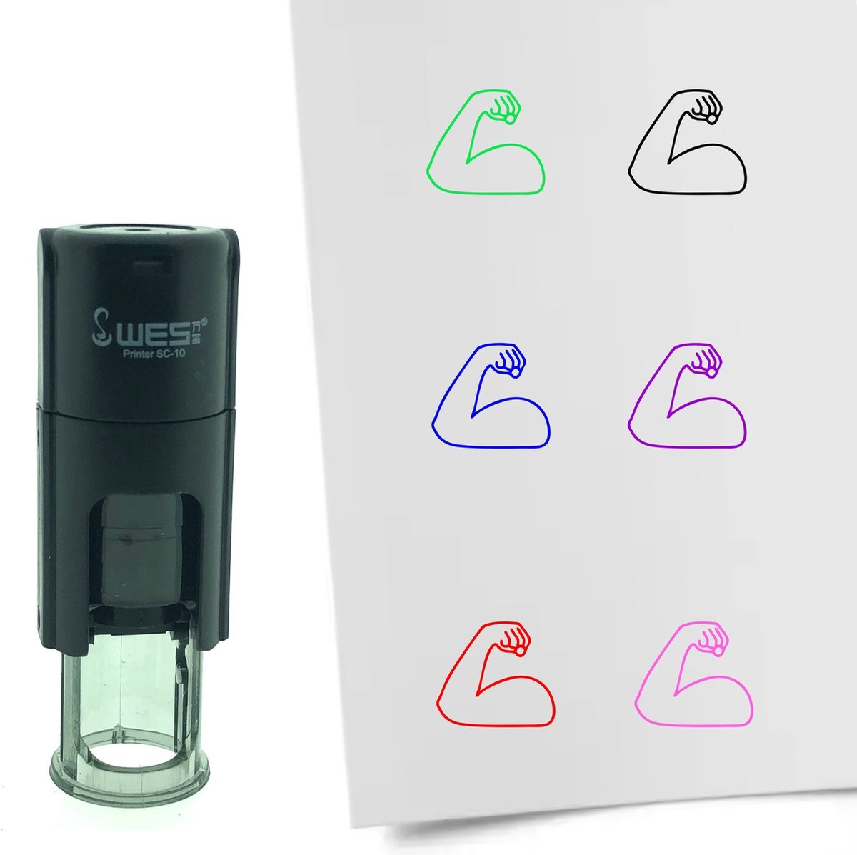 CombiCraft Stempel spierbal rollen 10mm rond - Rode inkt