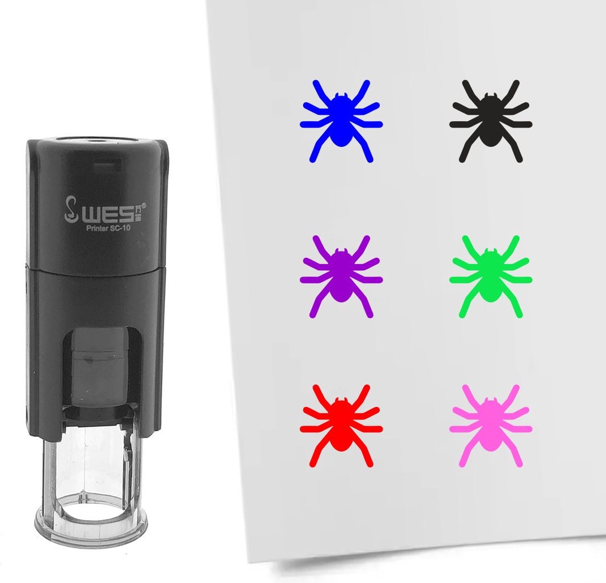   Stempel spin 10mm rond groene inkt - per 1 stuk