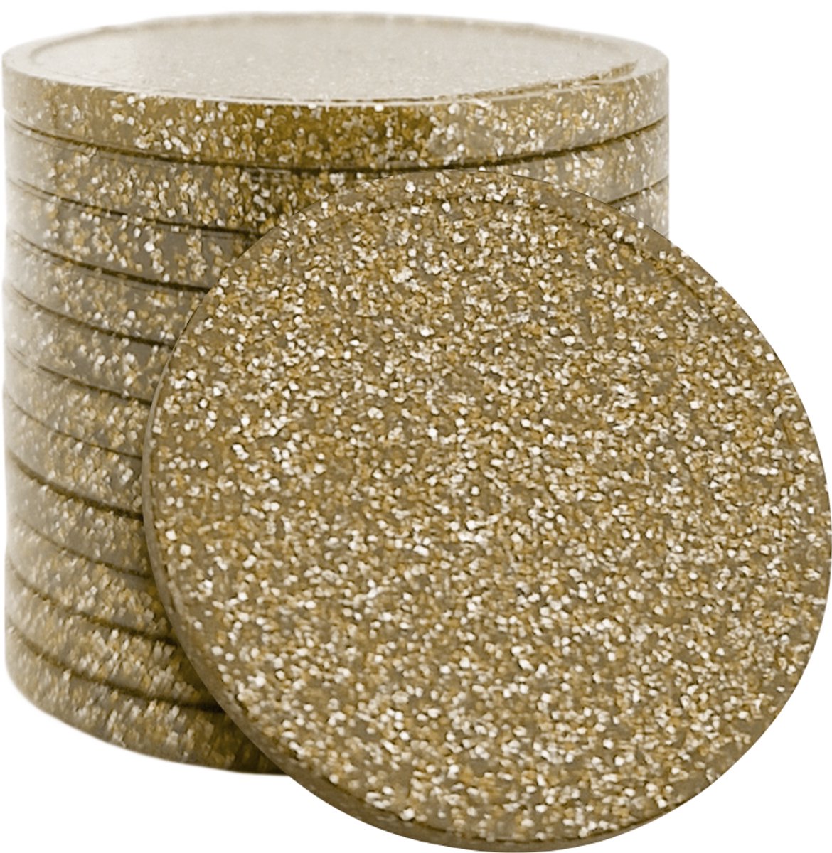 CombiCraft blanco glittermunten 29mm goud - per 100 stuks