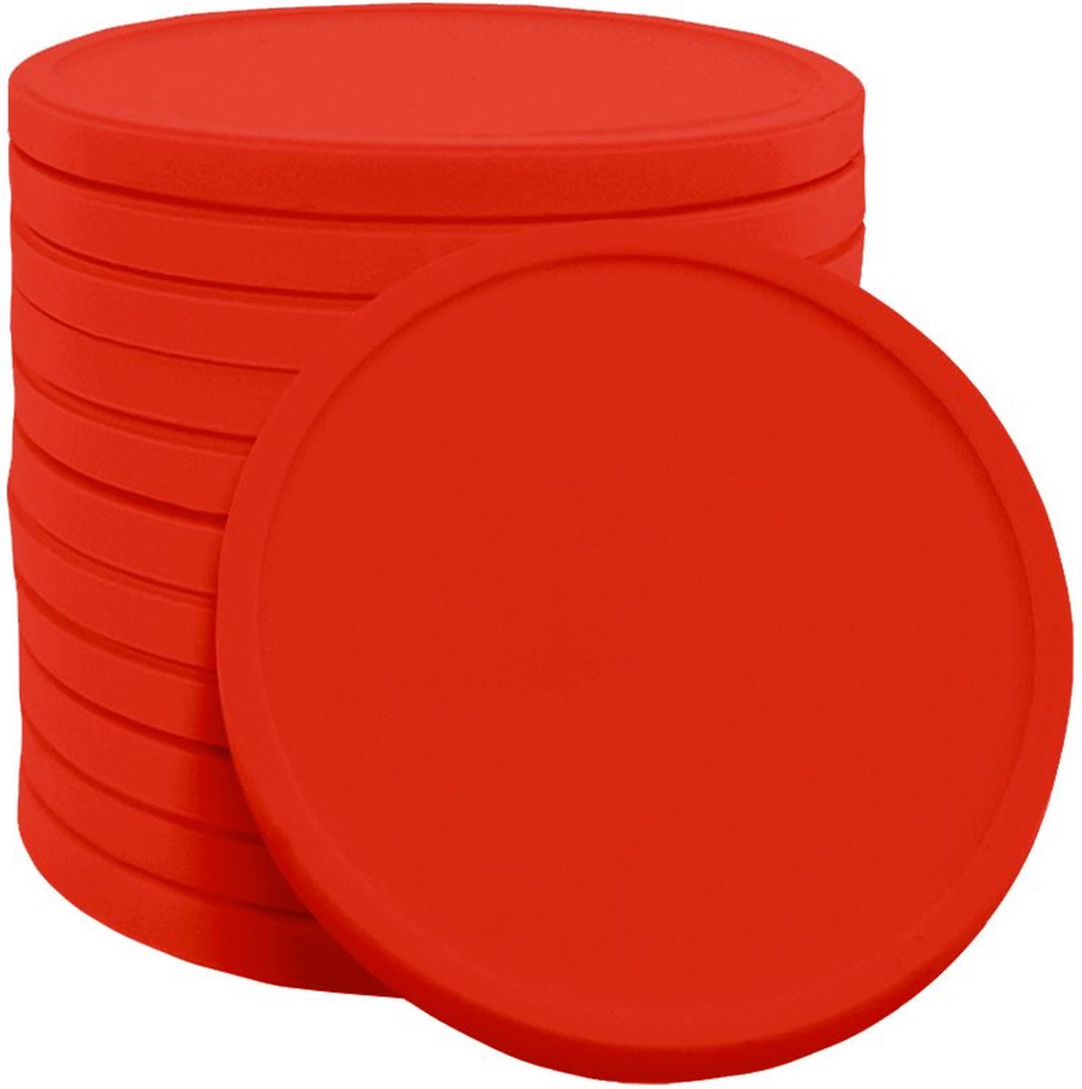 CombiCraft blanco recycle munt gemaakt van biologisch afbreekbaar aardappelzetmeel - rood - Ø 29mm - verpakking 100 stuks