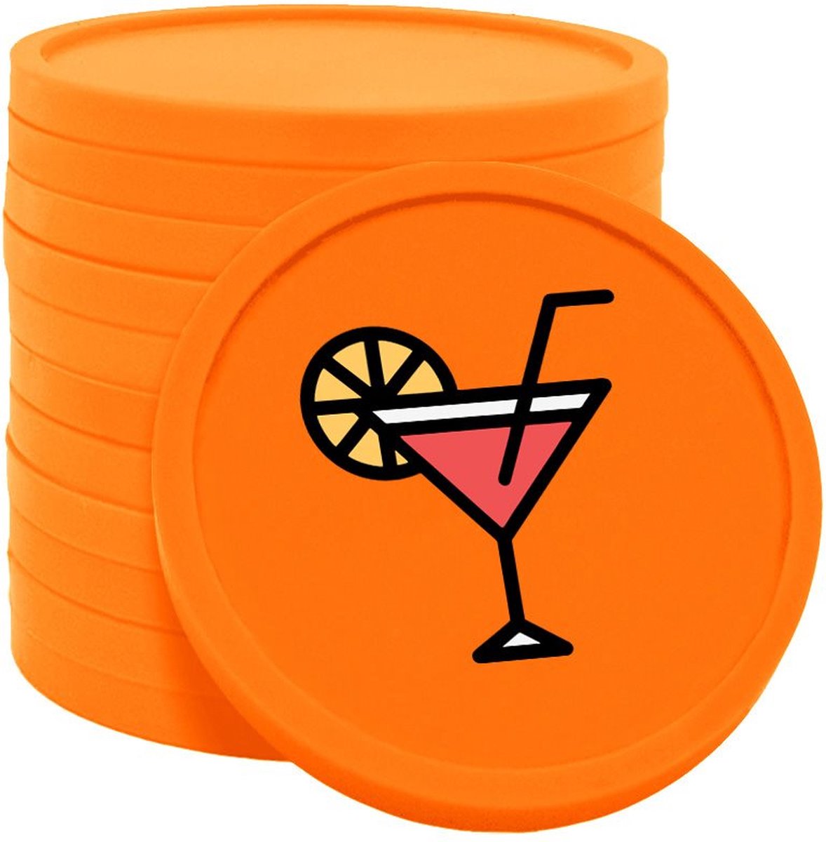 CombiCraft cocktail munten oranje Ø29mm enkelzijdig bedrukt - 100 stuks