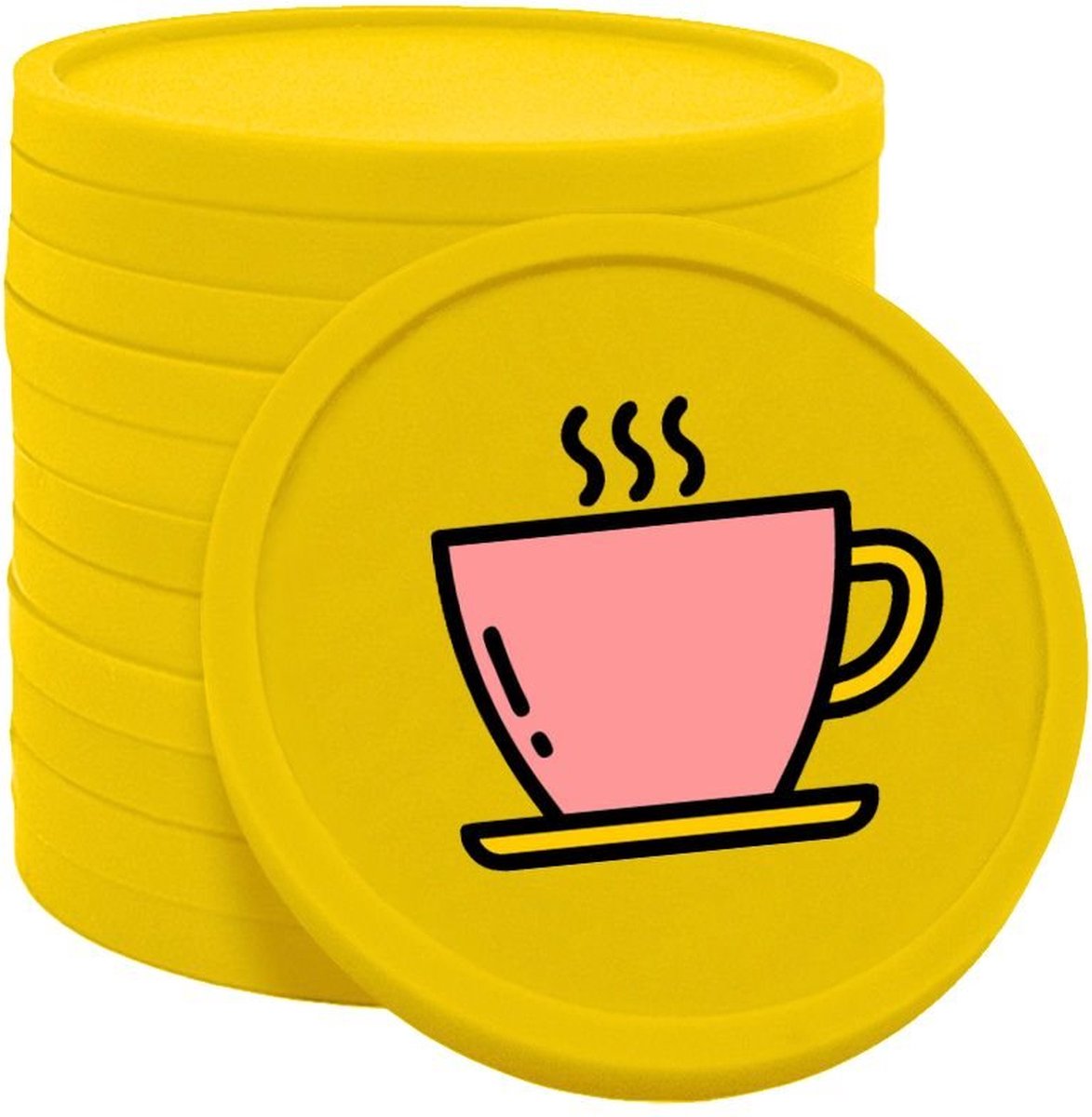 CombiCraft koffiemunten geel - Ø29mm enkelzijdig bedrukt - 100 stuks