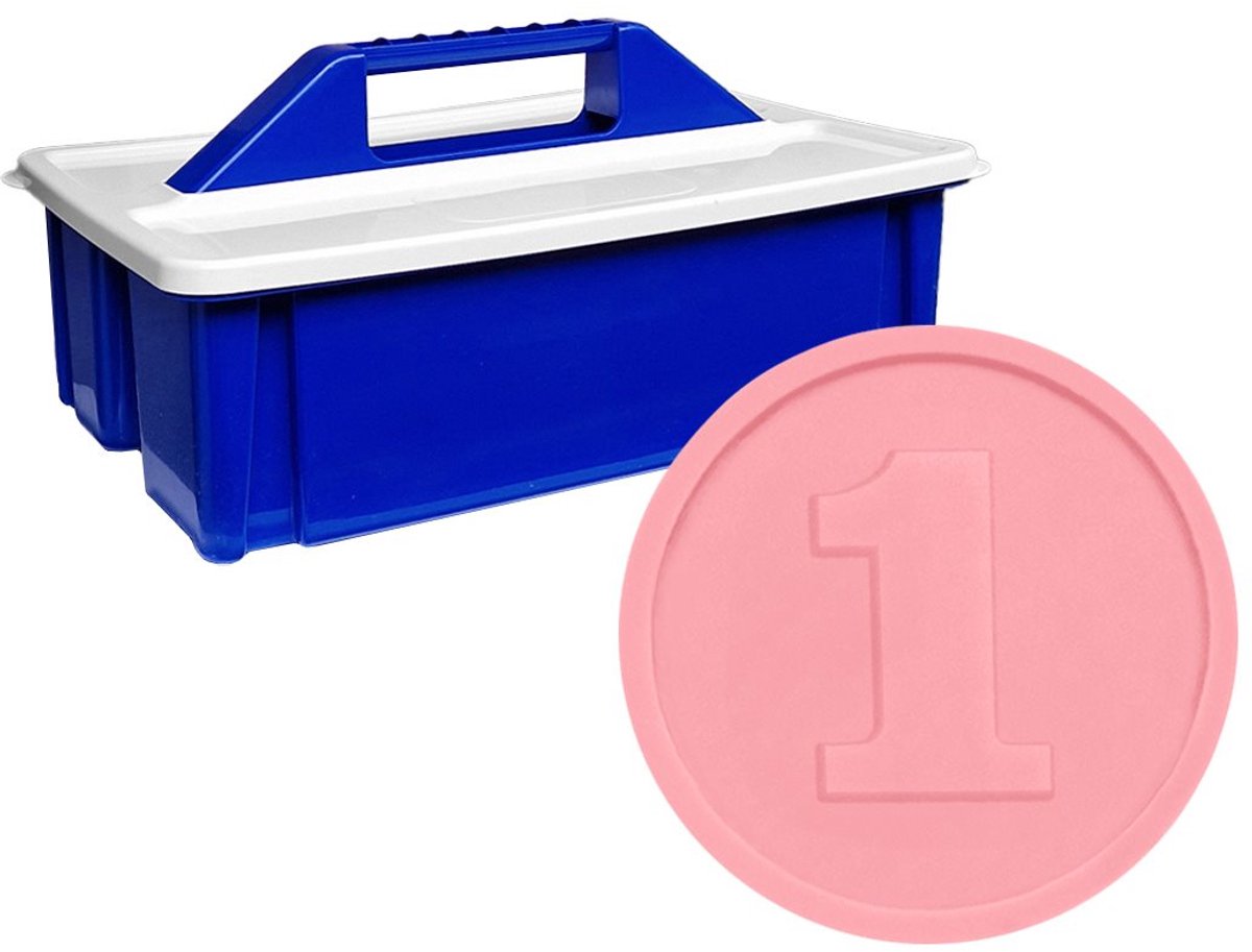 CombiCraft reliëfmunt 1 met opbergkist baby roze - 2000 munten