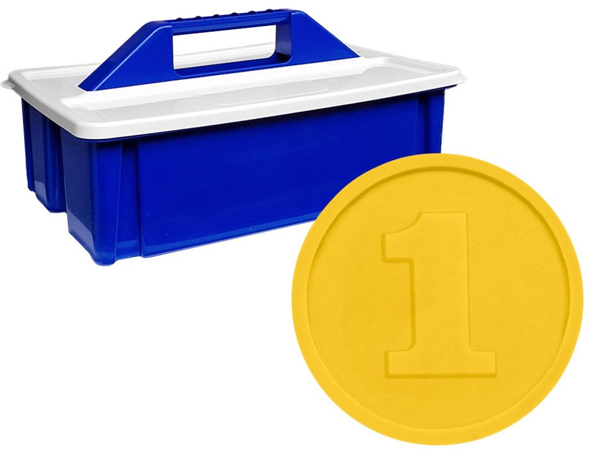 CombiCraft reliëfmunt 1 met opbergkist geel - 2000 munten