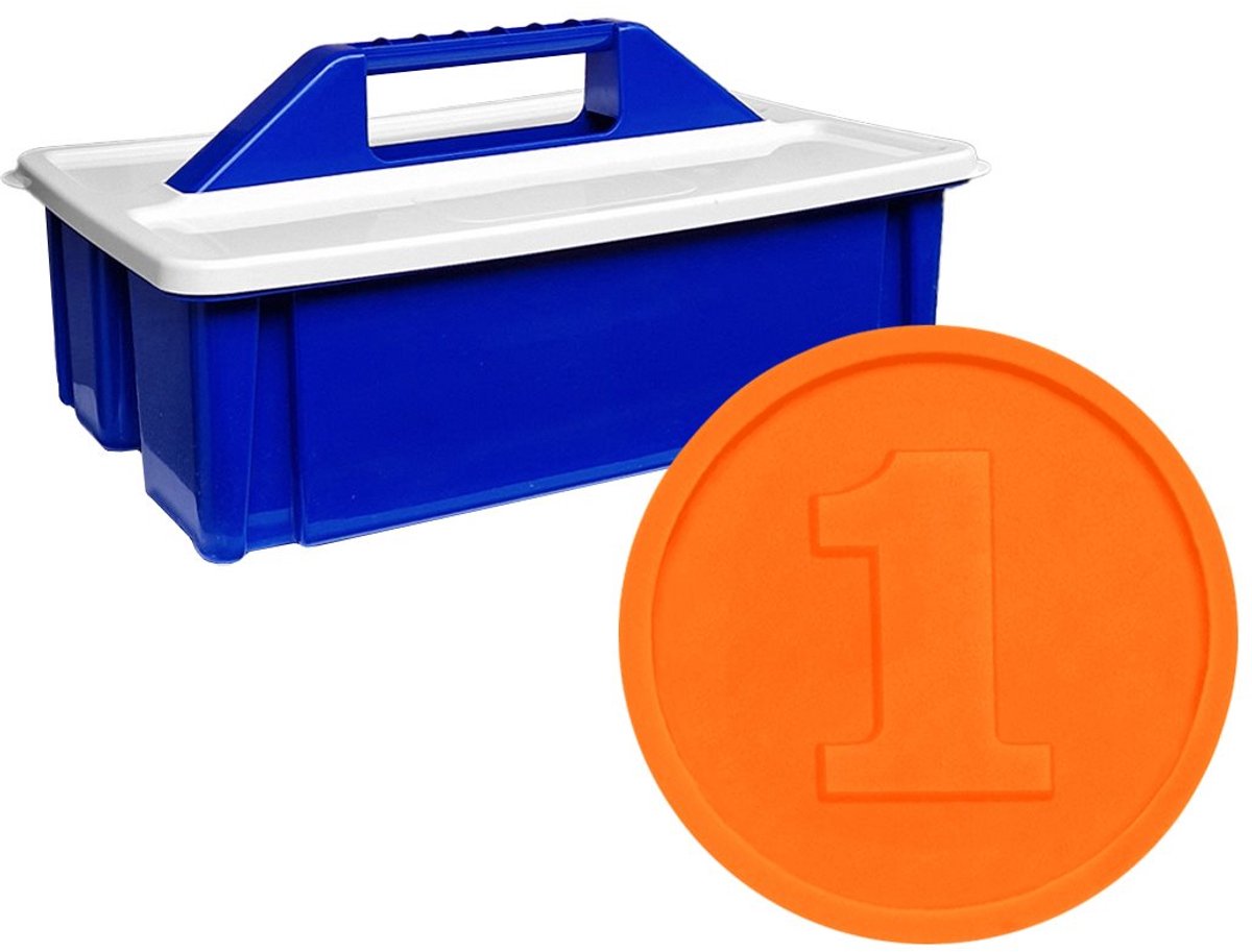 CombiCraft reliëfmunt 1 met opbergkist oranje - 2000 munten