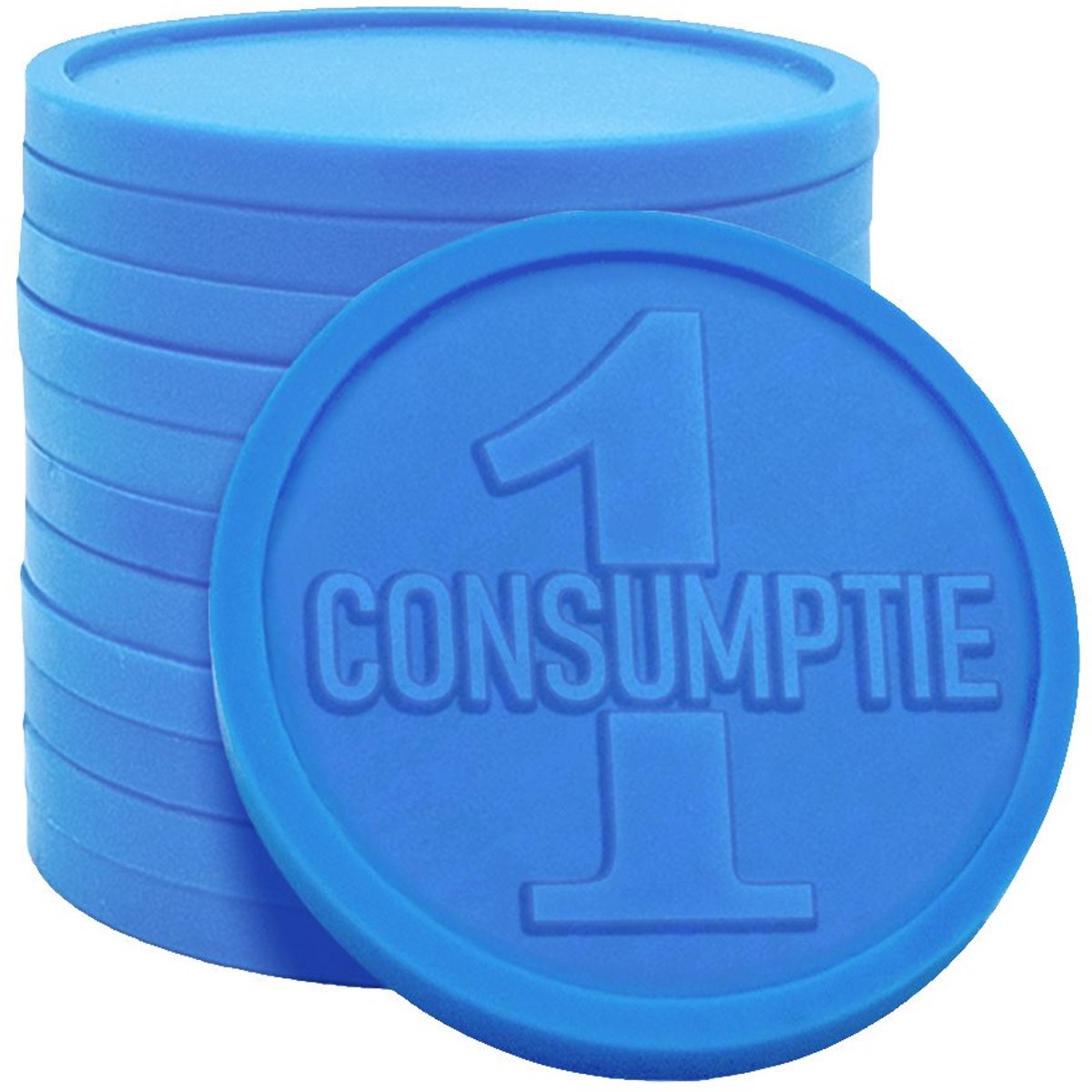 CombiCraft reliëfmunten met 1-consumptie 38mm blauw - 250 stuks