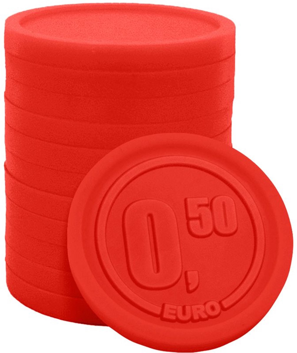 CombiCraft reliëfmunten €0,50 rood Ø24mm - 250 stuks
