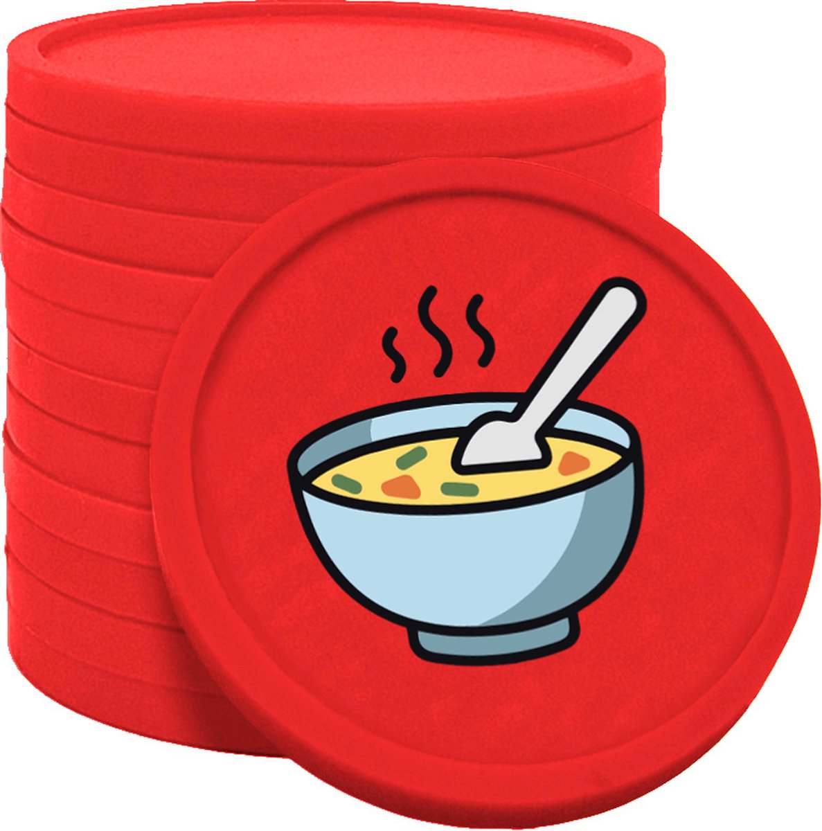CombiCraft soep munten rood Ø29mm enkelzijdig bedrukt - 100 stuks