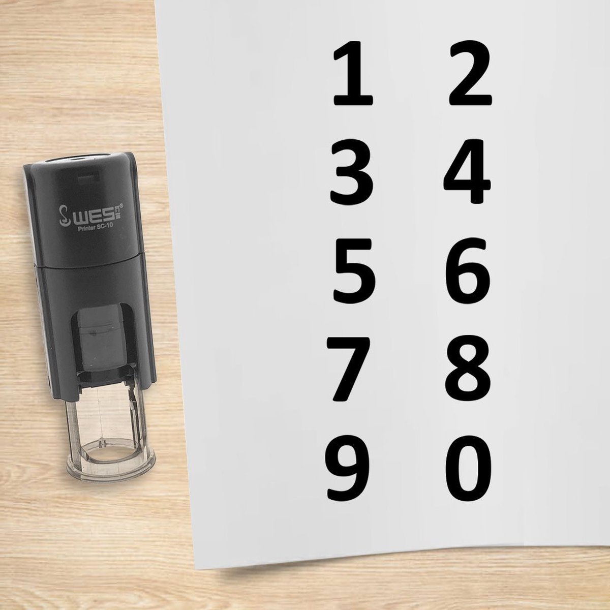 CombiCraft stempelset cijfers 0 t/m 9 zwart