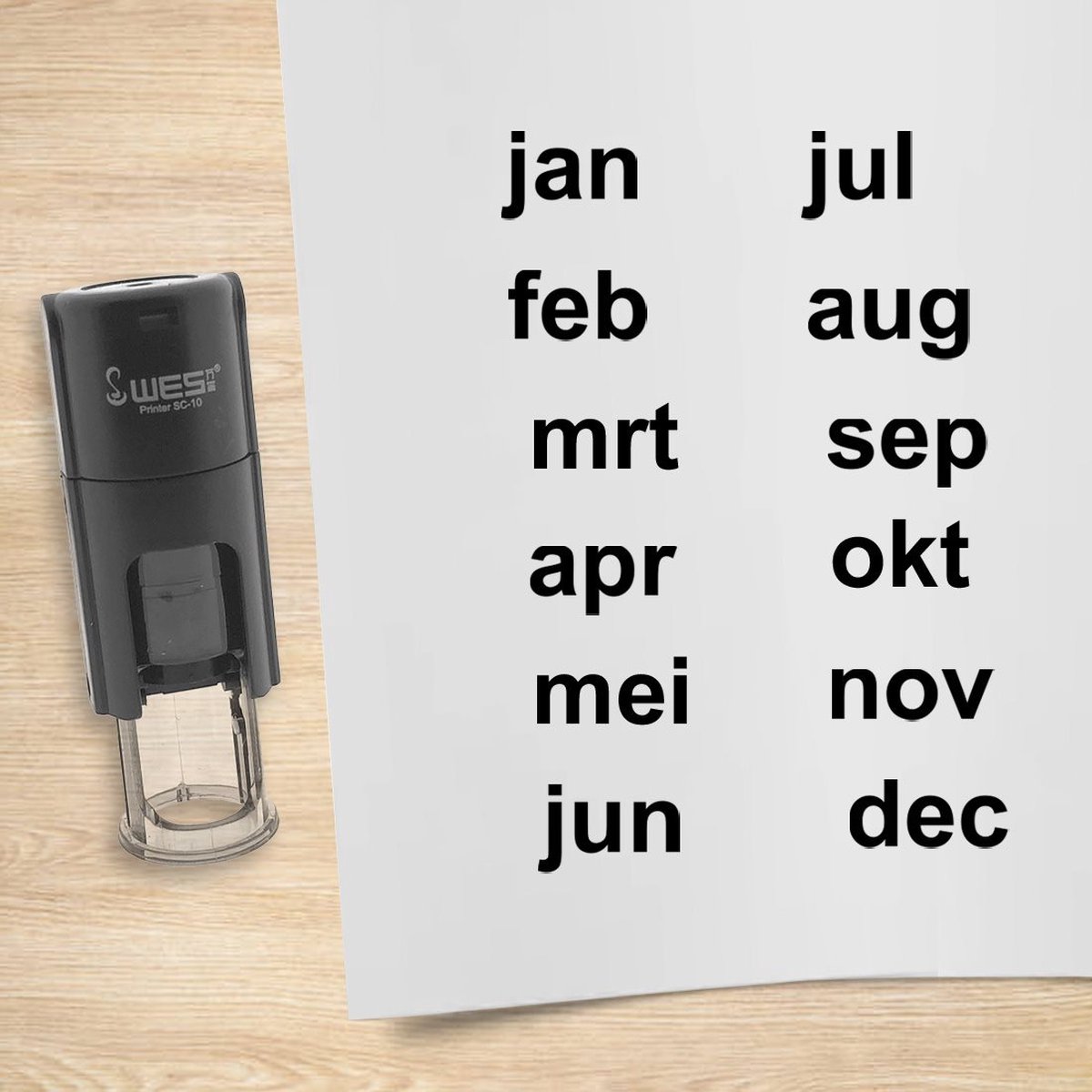 CombiCraft stempelset maanden januari t/m december zwart