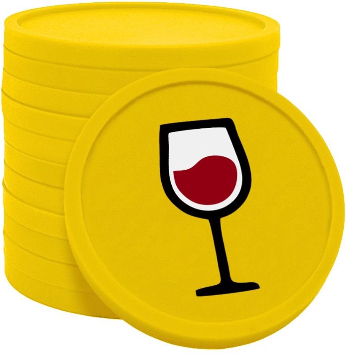 CombiCraft wijn consumptiemunten geel - Ø29mm enkelzijdig bedrukt - 100 stuks