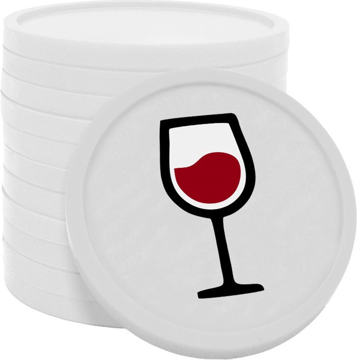 CombiCraft wijn consumptiemunten wit - Ø29mm enkelzijdig bedrukt - 100 stuks