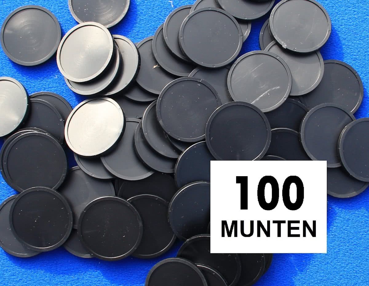 Kleinverpakking: Blanco consumptiemunten / drankmunten - zwart - 100 stuks